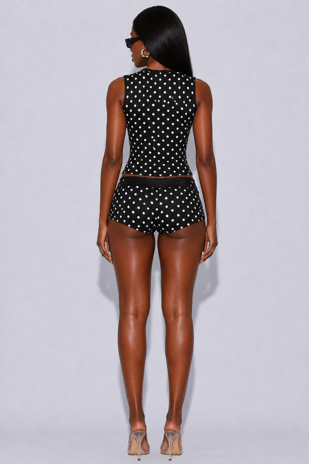 midnight princess polka dot set