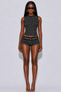 midnight princess polka dot set