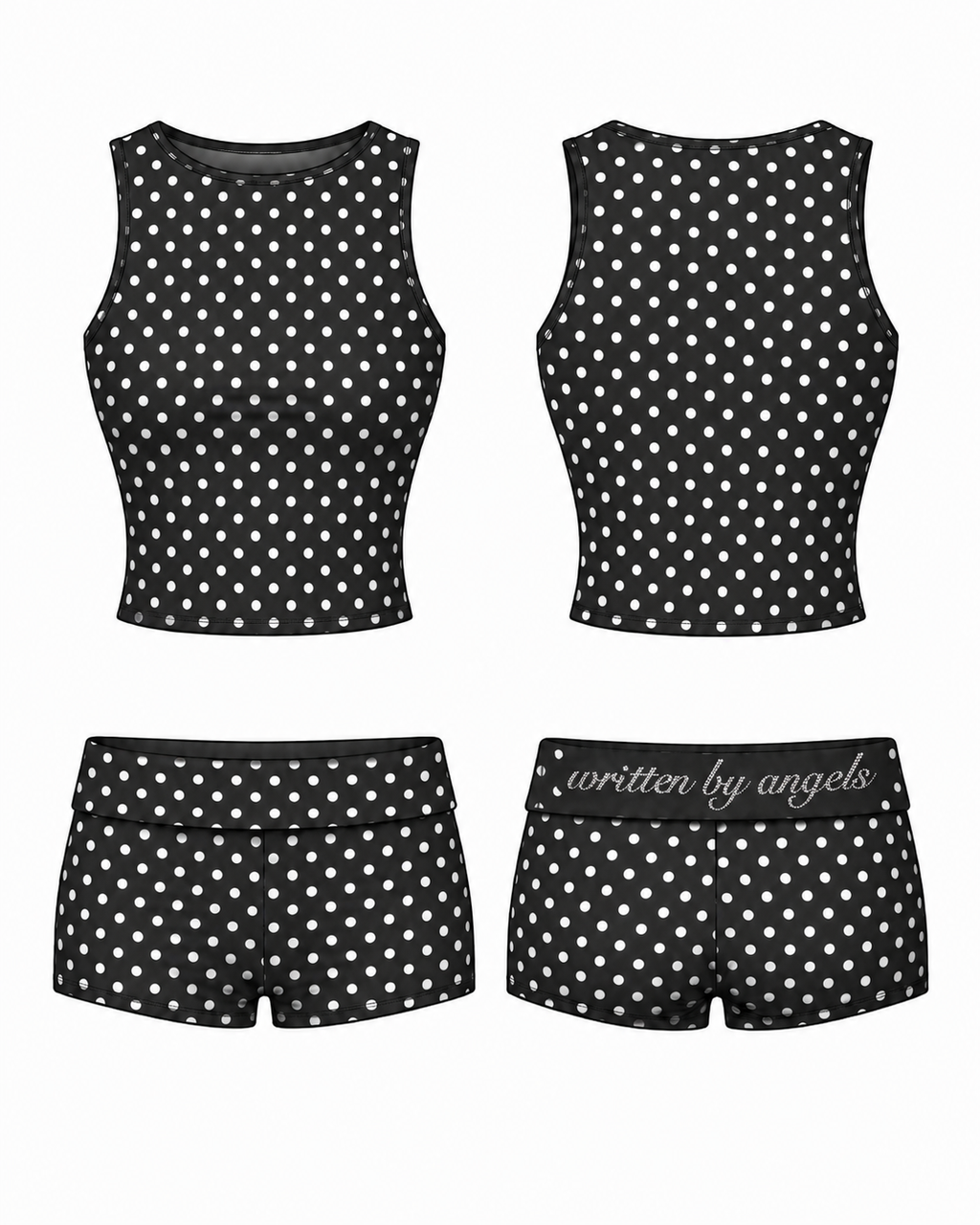 midnight princess polka dot set